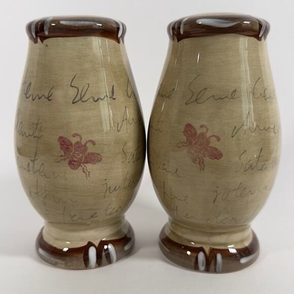 Tabletops Unlimited Bora Bora Salt & Pepper Shaker Set Palm Trees, Bamboo Edge - Picture 8 of 16